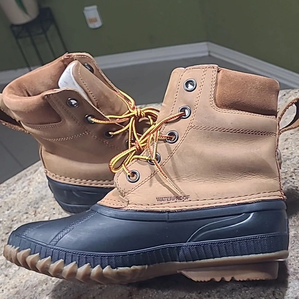 Sorel Cheyanne II Lace Boots - Tan Leather Size 8